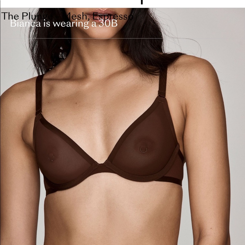 CUUP plunge bra 34b espresso like new